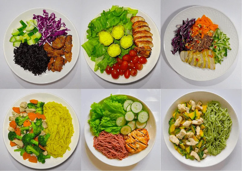 Thực đơn giàu protein và nhiều calo lành mạnh cho mục tiêu tăng cơ tăng cân.