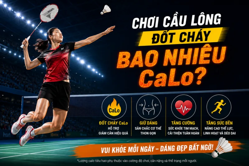 Chơi cầu lông thường xuyên giúp tăng vận động, hỗ trợ sức bền tim mạch và kiểm soát cân nặng.