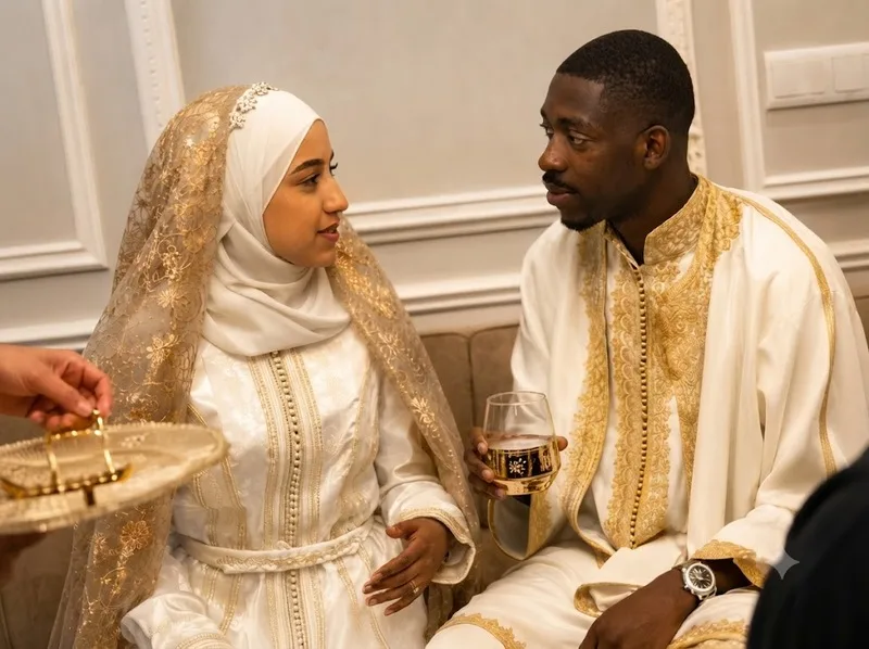 Đám cưới của Rima Edbouche và Ousmane Dembélé diễn ra riêng tư theo truyền thống Morocco.